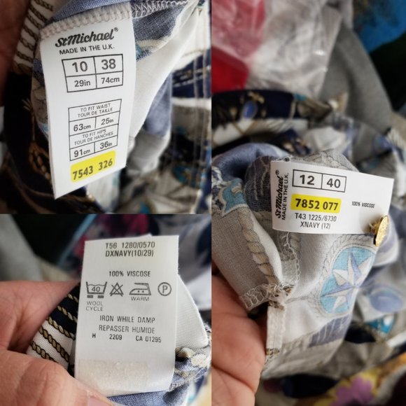 St. Michael VTG Nautical Sailing Printed Pleated Midi Skirt Set - Picture 7 of 7